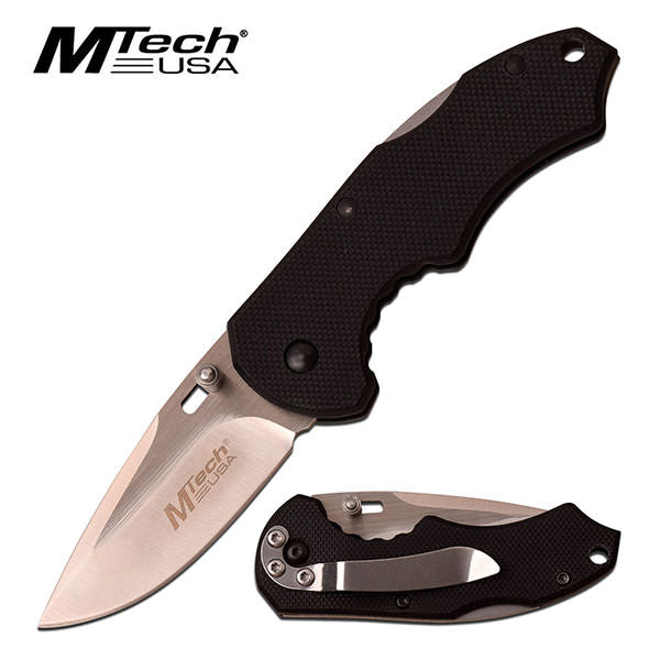 2.1" Silver Blade Black G10 Handle Tactical Pocket Knife