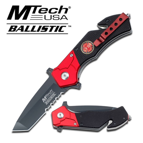 Fire Fighter Rescue Spring Assisted Opening Folding Pocket Knife