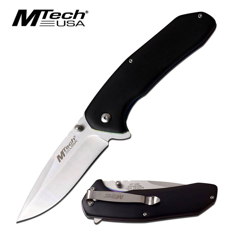 MTech 3.5" 3CR13 Steel Satin Finish Blade Assisted Open EDC Knife