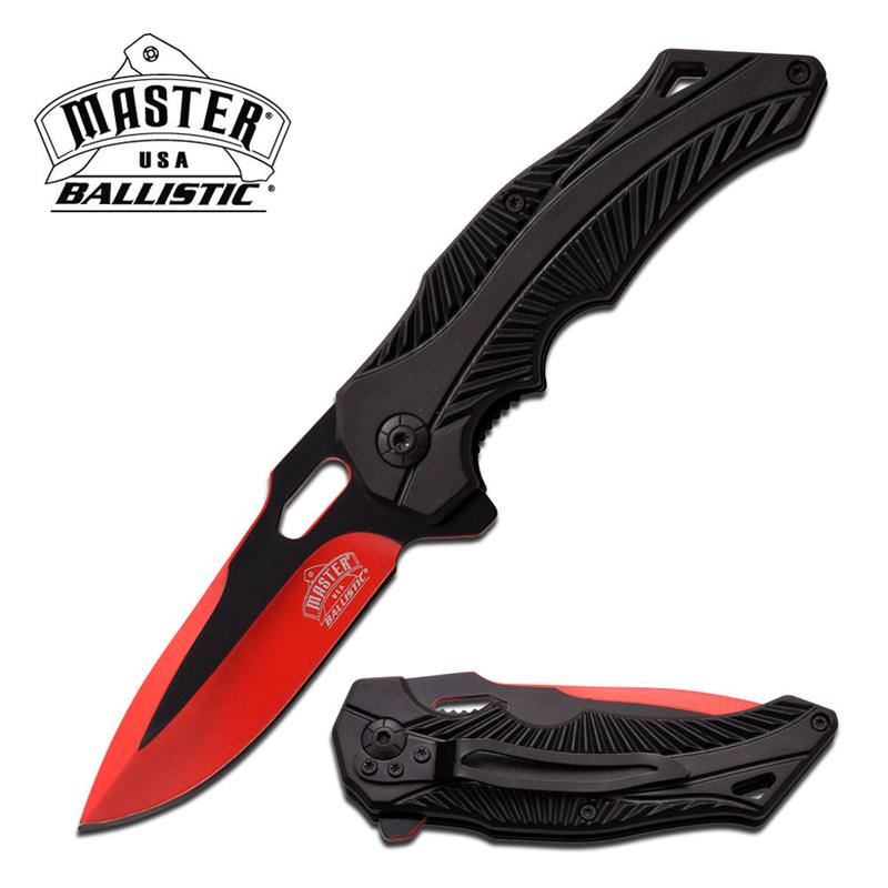 Ballistic USA Two Tone Asisted Spring Action Opening Pocket Knife Red