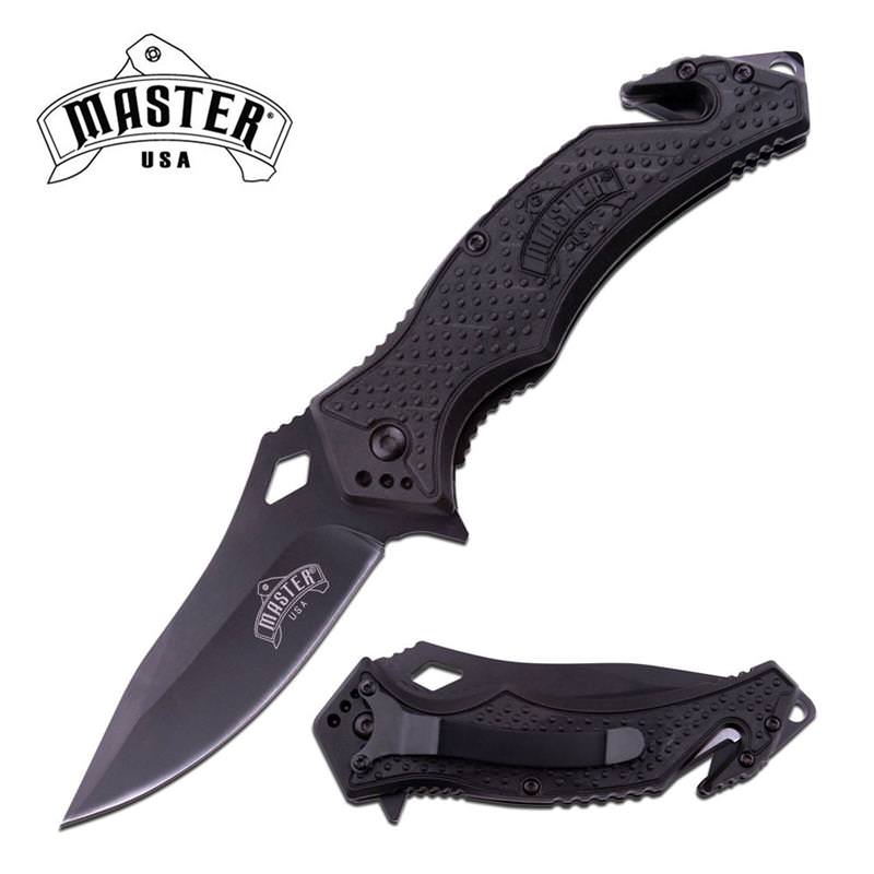 3.25" Black Blade Tactical Rescue EDC Spring Assist Knife
