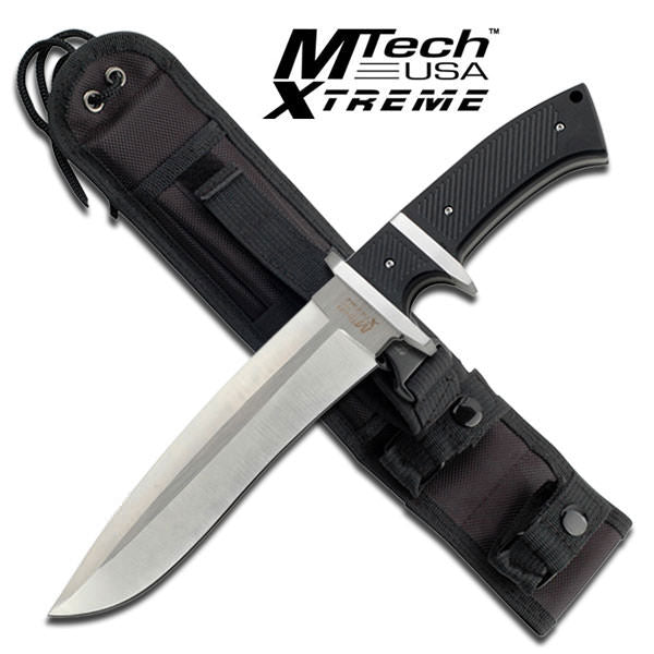 13" Silver Finger Guard Fixed Blade Bowie Dagger Hunter Combat Knife