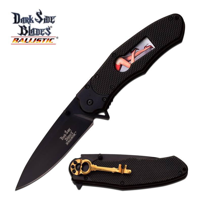 Dark Side Blades 8.5" Spring Assisted Opening Pocket Knife Black