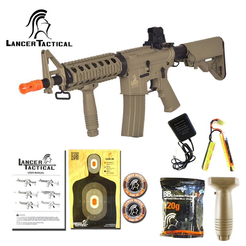 Lancer Tactical MK18 MOD0 Airsoft M4 RIS Automatic Electric AEG Rifle Tan
