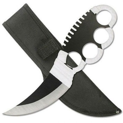 Metal Ninja Fighter Knife with Knuckle Guard