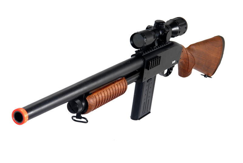 P1566W Powerful Airsoft Wood Shotgun Pump Action Metal Barrel 360 FPS