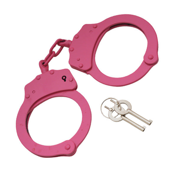 Hot Pink Double Lock Stainless Steel Handcuffs Police Quality