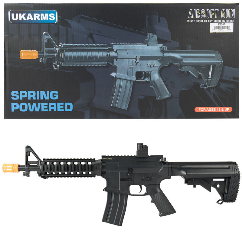 P2207 Quad RIS M4 Spring Airsoft Rifle FPS 233 With .20G BBs