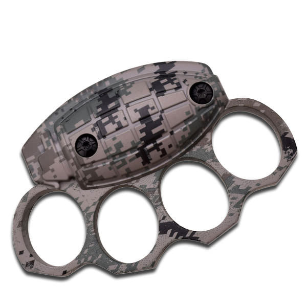 Grenade Style Digital Camo Handle Self Defense Knuckle