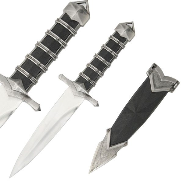 Medieval Knight Double Edge Stainless Steel Dagger with Scabbard