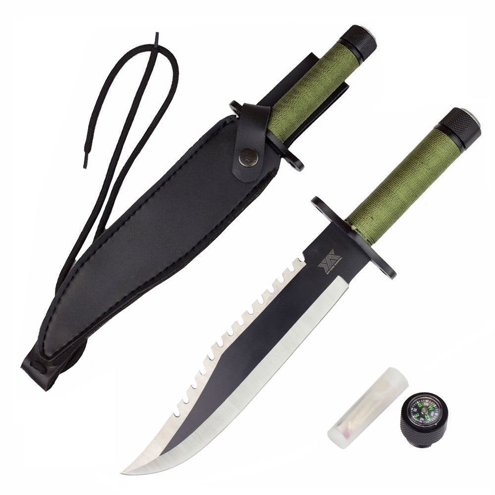 Rambo Style Full Size Survival Hunting Knife With Sheath