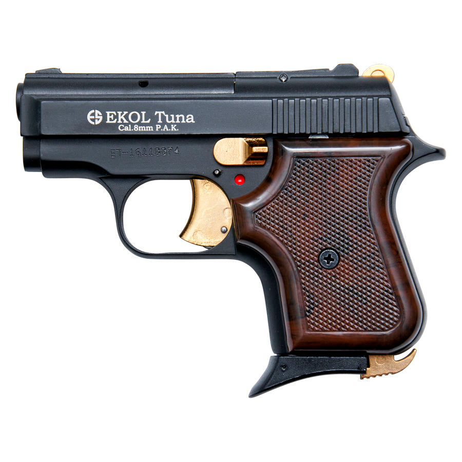 Replica Tuna V950 JF Blank Firing Pistol Black With Gold Fittings
