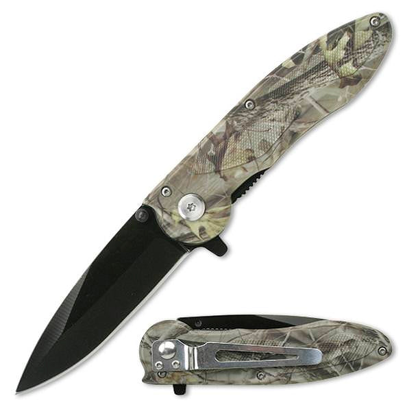 Linerlock Assisted Opening Folding Pocket Knife Camoflauge Gray