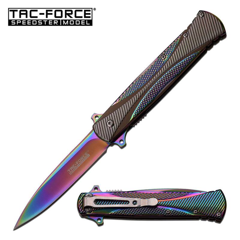 Tac-Force Rainbow Blade 5 Inch Spring Assisted Knife