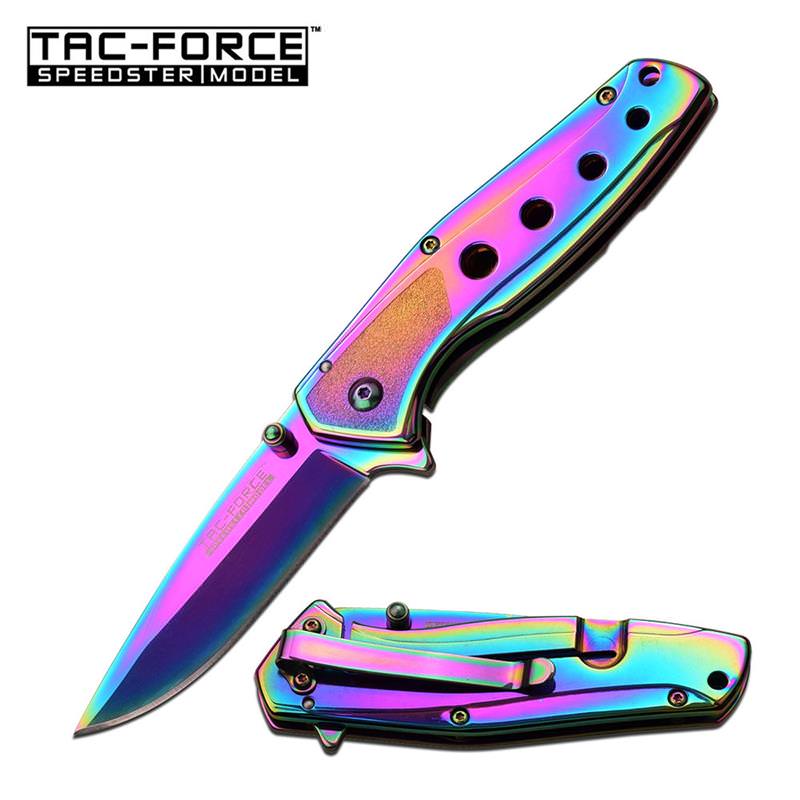 Tac Force 4" Rainbow Tactical Spring Assist Open Gentlemen Pocket Knife