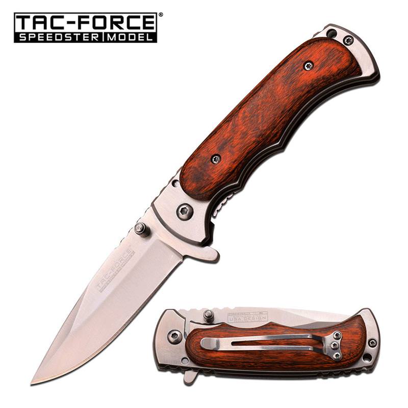 Silver Blade Wood Hunter Tactical Spring Assisted Folding Knife