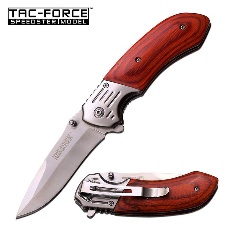 Spring Assisted Folding Pocket Knife Pakka Wood Handle