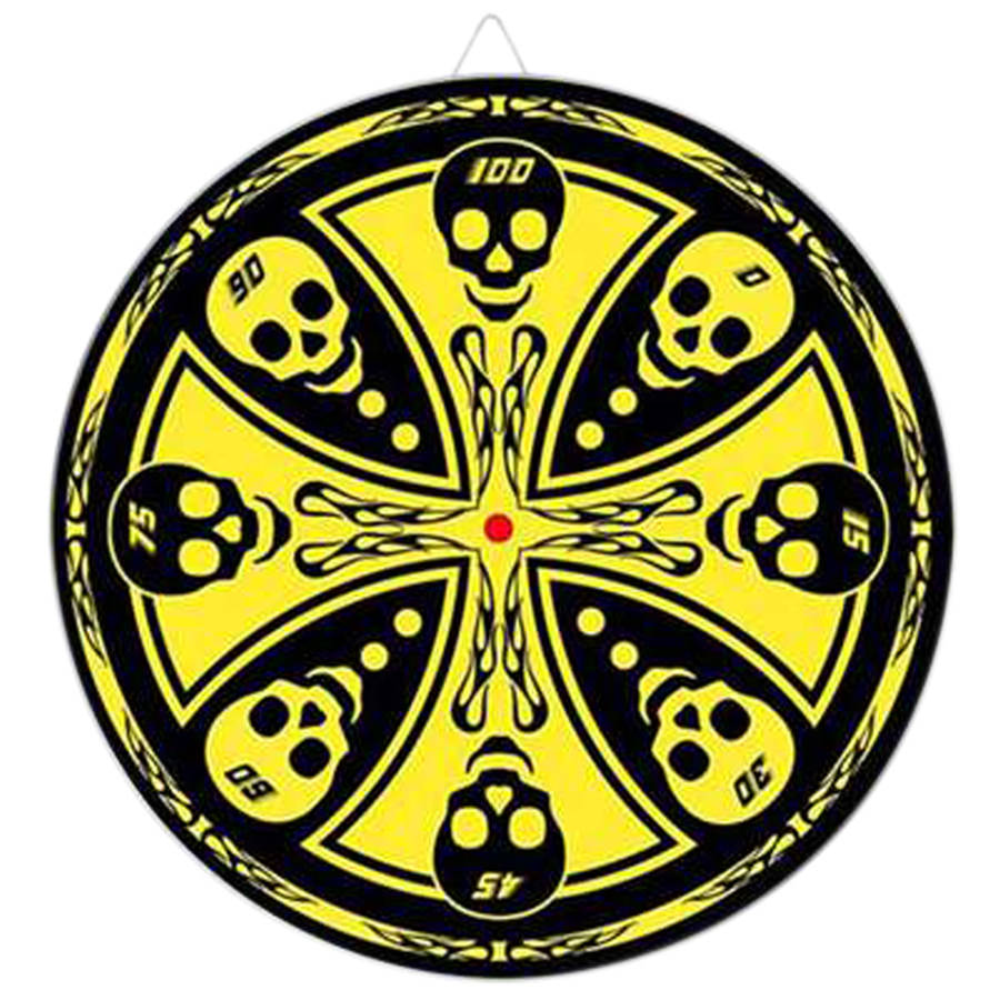 Maltese Cross Skull Throwing Knife Target Dart Board