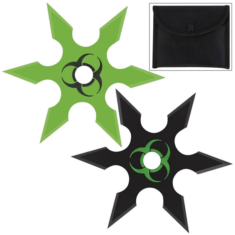 Zombie Genocide 6 Point Throwing Star 2 Piece Set