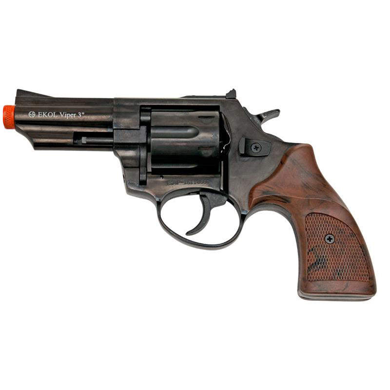 Viper Black Finish 9mm Front Firing Blank Revolver 3 Inch Barrel