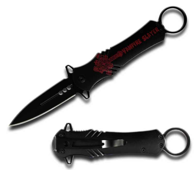 Spring Assist - 'Legal Auto Knife' - Vampire Slayer Dagger Style Cross