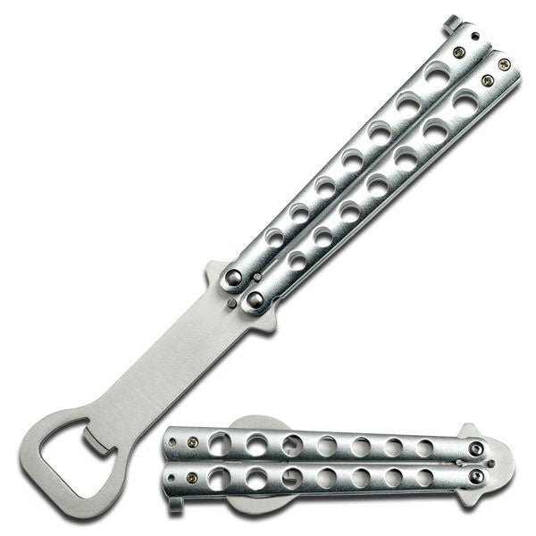 The Bartender Bottle Opener Silver Butterfly Practice Knife