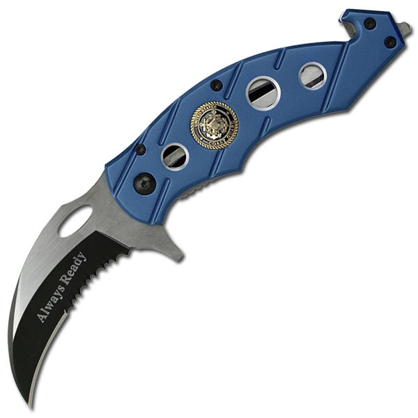 Karambit Rescue Style Coast Guard Spring Assisted Folding Pocket Knife
