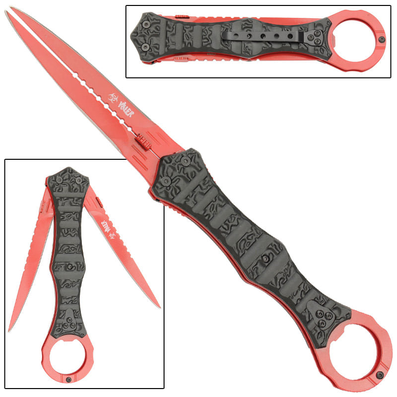 Zombie Killer Ravenous Double Bladed Liner Lock Knife