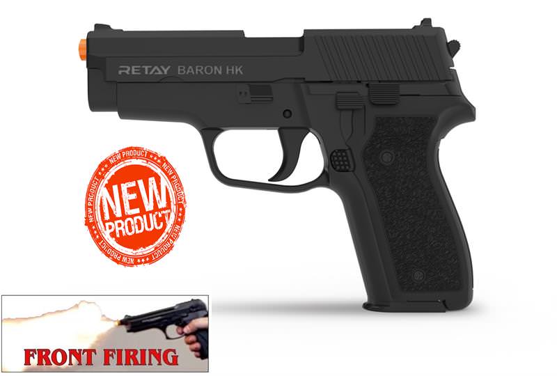 Retay 9MM Baron Black Finish Front Firing Model Blank Gun