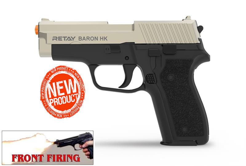 Retay 9MM Baron Two-Tone Satin Finish Front Firing Model Blank Gun