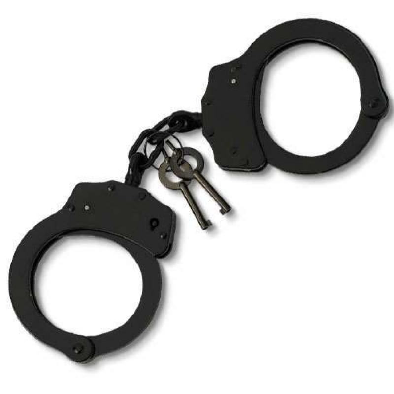 Law Enforcement Quality Double Lock Black Handcuffs