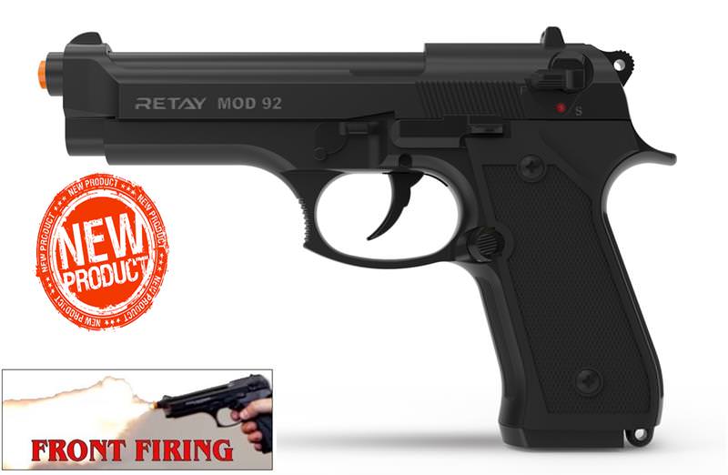 Retay 9MM MOD 92 Front Firing Blank Gun Black Finish