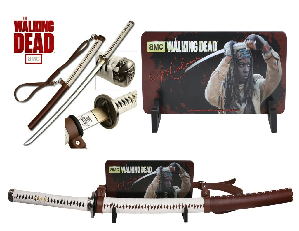 Deluxe Edition The Walking Dead Michonne Sword Katana With Wall Mount