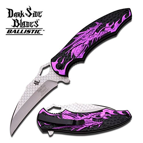 4.5" Purple Dragon Camping Hunting Spring Assited Pocket Knife