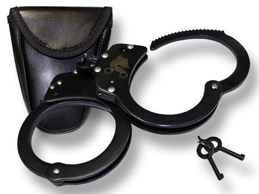 Black Double Lock Handcuffs With Carry Case