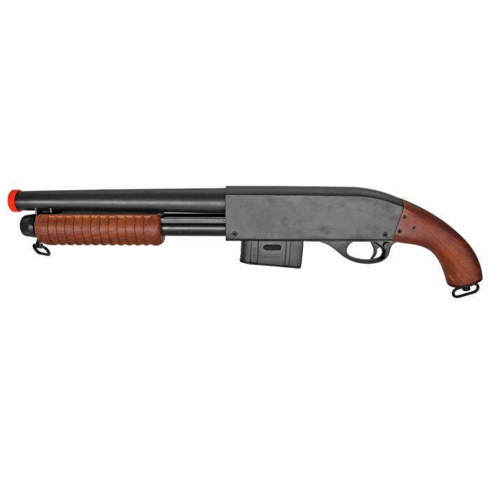 P1568W Spring Powered Shotgun FPS-360 Airsoft Gun (Wood) Airsoft Rifle