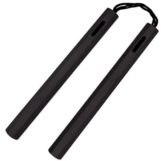 Nunchaku - 14 Inch Black Octagon Wood Nunchucks