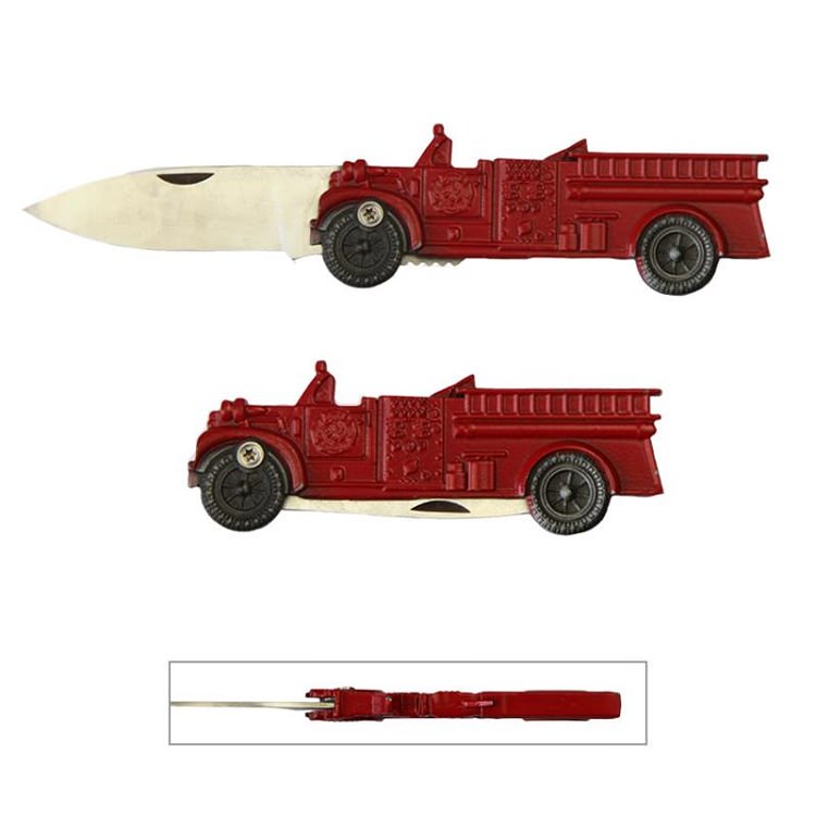 Fire Department Fire Truck Folding Collectible Knife