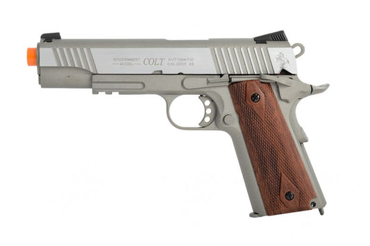 Colt Full Metal Rail Gun 1911 CO2 Blowback Airsoft Pistol Stainless