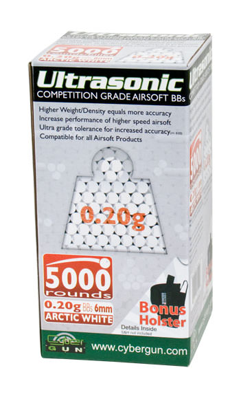 Competition Grade Airsoft White BBs 0.20G 6mm 5000 Count