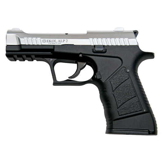 EKOL ALP2 Chrome Finish 9mm Sub-Compact V92F Model Blank Firing Gun
