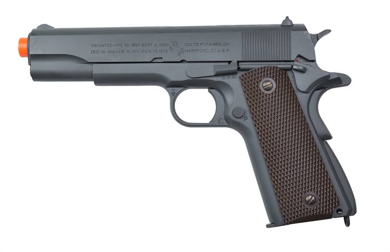 Colt 1911 CO2 Full Metal Blowback Airsoft Pistol, Parkerized Finish Grey