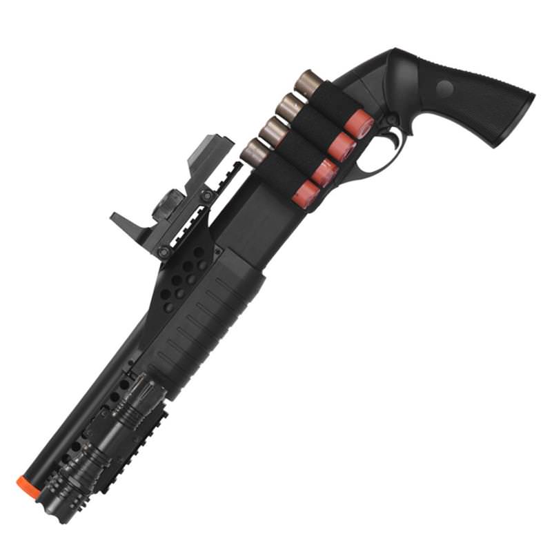 Airsoft M180B2 Sawed Off Shell-Fed Shotgun w/ Tactical Flashlight