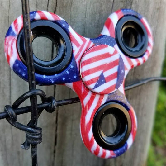 Hand Spinner US American Flag Stress Relief Tri Fidget High Speed