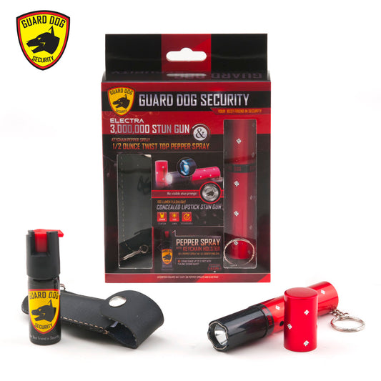 Electra 3 Million Volt Lipstick Stun Gun + 1/2 Ounce Twist Top Pepper Spray
