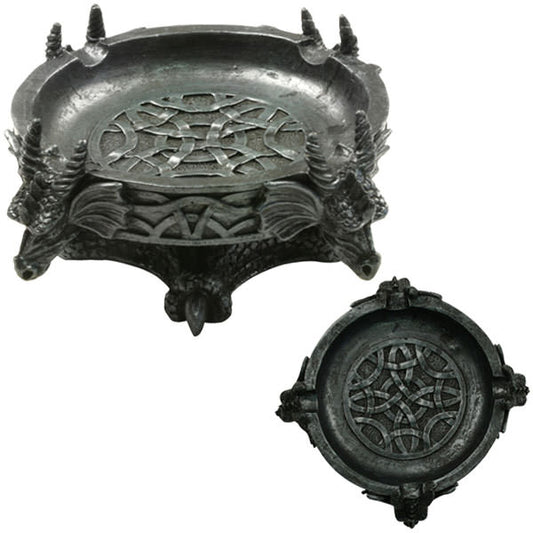 Four Dragons Round Novelty Polyresin Ashtray