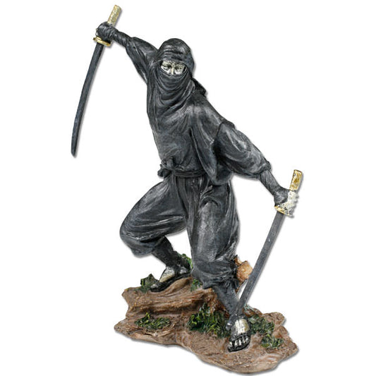 Ninja Holding Swords - 7.5 Inch Polyresin Statue