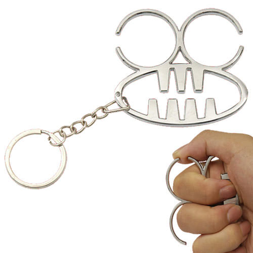 Self Defense Frogger Mini Keychain Knuckle Silver