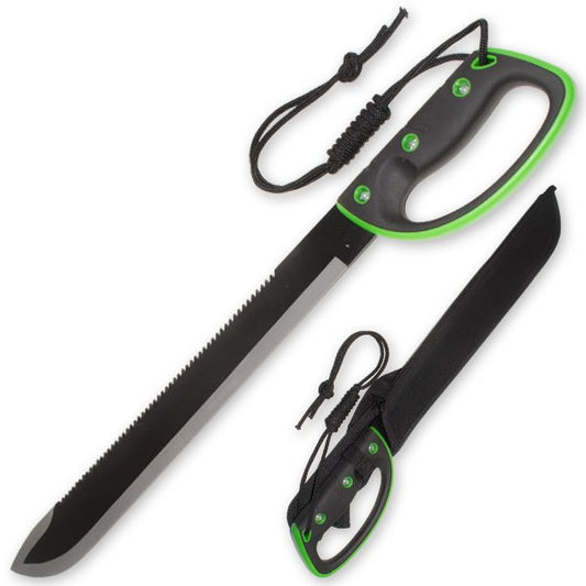 23 Inch Jungle Machete Enclosed Handle - Undead Green