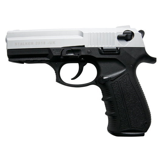 Stalker 2918 Silver Finish - 9mm Blank Firing Replica Zoraki Gun